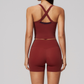 Wholesale Wholesale Naked-Feel Yoga Set – Cross Back Vest+Quick-Dry Fitness Shorts
