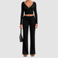 Wholesale Women’s Tie-Front Zip Yoga Cover-Up & Straight-Leg Pants Set