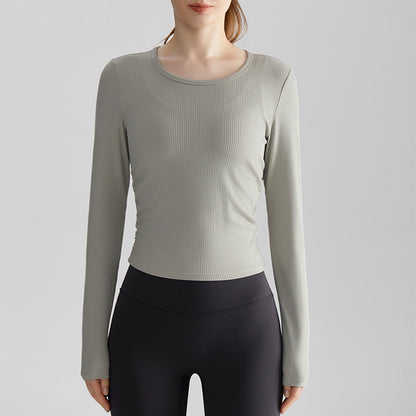 Wholesale Slimming Round Neck Long-Sleeve Yoga | Wonderxfans bulk activewear