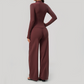 Wholesale Women's 3-Piece Yoga Set – Zip Jacket, Sports Bra & Wide-Leg Pants