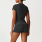 Snug-Fit Cropped T-Shirt + High-Waisted Butt-Lifting Shorts 2-Piece Set