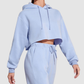 Wholesale Women's Cropped Pullover Hoodie – Loose Distressed Streetwear