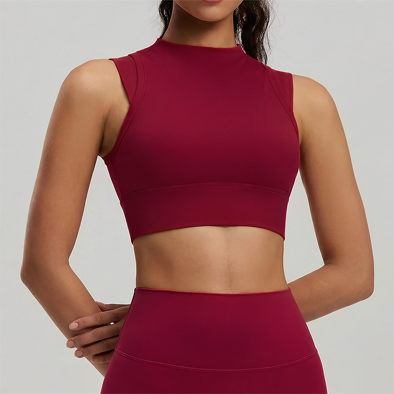 Wholesale sleeveless high neck sports vest