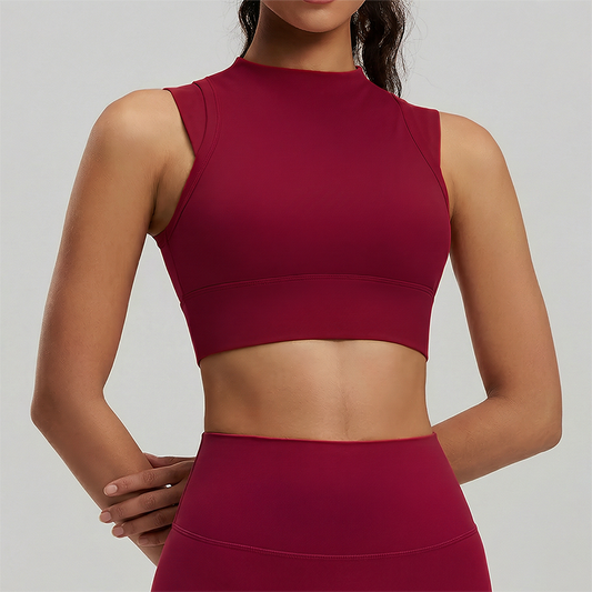 Wholesale sleeveless high neck sports vest