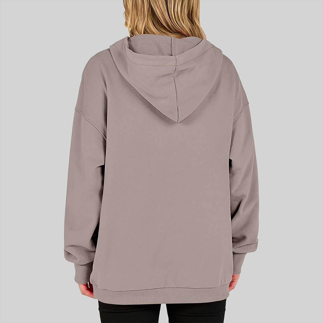 Wholesale Half-Button Hooded Sweatshirt – Loose Casual Long Sleeve Hoodie