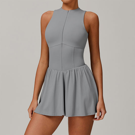 Stand-up collar half zipper Golf And Tennis Dress
