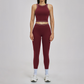 Wholesale Color Block Yoga Halter Vest + legging 2-Piece Set