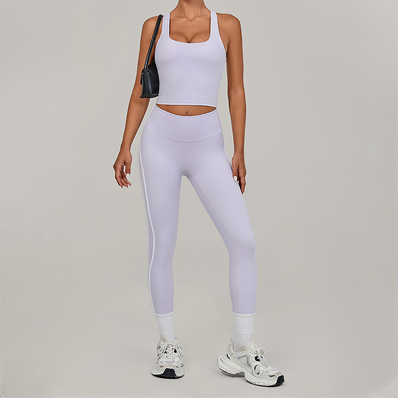 Wholesale Naked-Feel Racerback Tank & High-Waist Leggings Set – Sculpting Yoga 2-Piece
