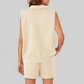 Wholesale Sleeveless V-Neck Tank & Shorts Set – Casual Athleisure 2-Piece with Pockets