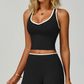 Wholesale Women's Color-Block Open-Back Sports Vest – Seamless Cutout Activewear