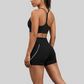 Wholesale Women Color-Block Y-Shape Back Bare-Feel Tank Top & Shorts Set (Pre-sale)
