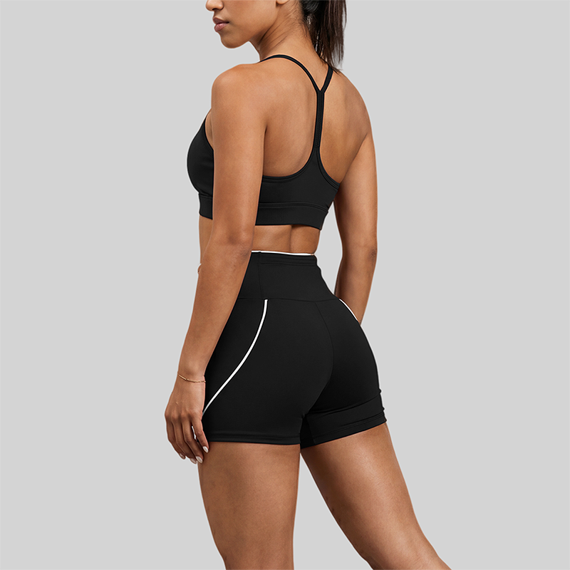 Wholesale Women Color-Block Y-Shape Back Bare-Feel Tank Top & Shorts Set (Pre-sale)