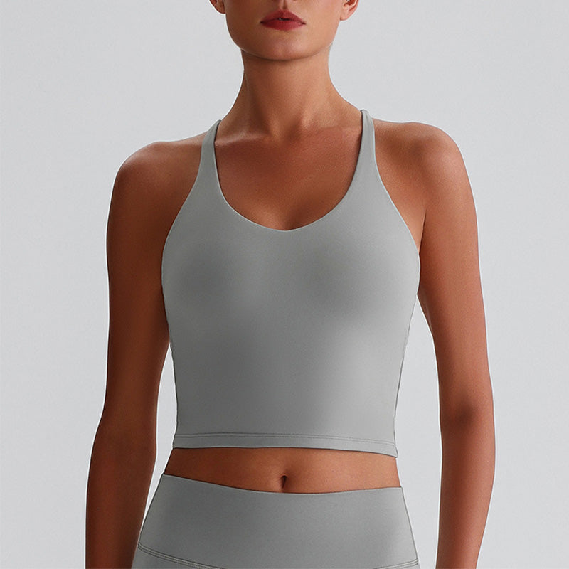 Cross-Back Sport Bra with Removable Pads