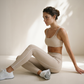 Wholesale Women's Naked-Feel Seam-Detail Sports Bra & Leggings Set – Contrast Stitch Sculpting 2-Piece Yoga Set