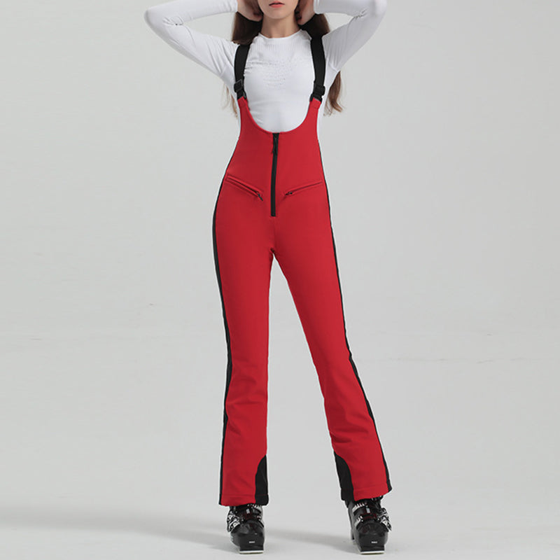 Women's Elastic Waterproof Suspender Ski Pants