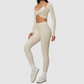 Wholesale Women's Activewear Brushed Bra, Long Pants & Long-Sleeve Top 3-piece Set