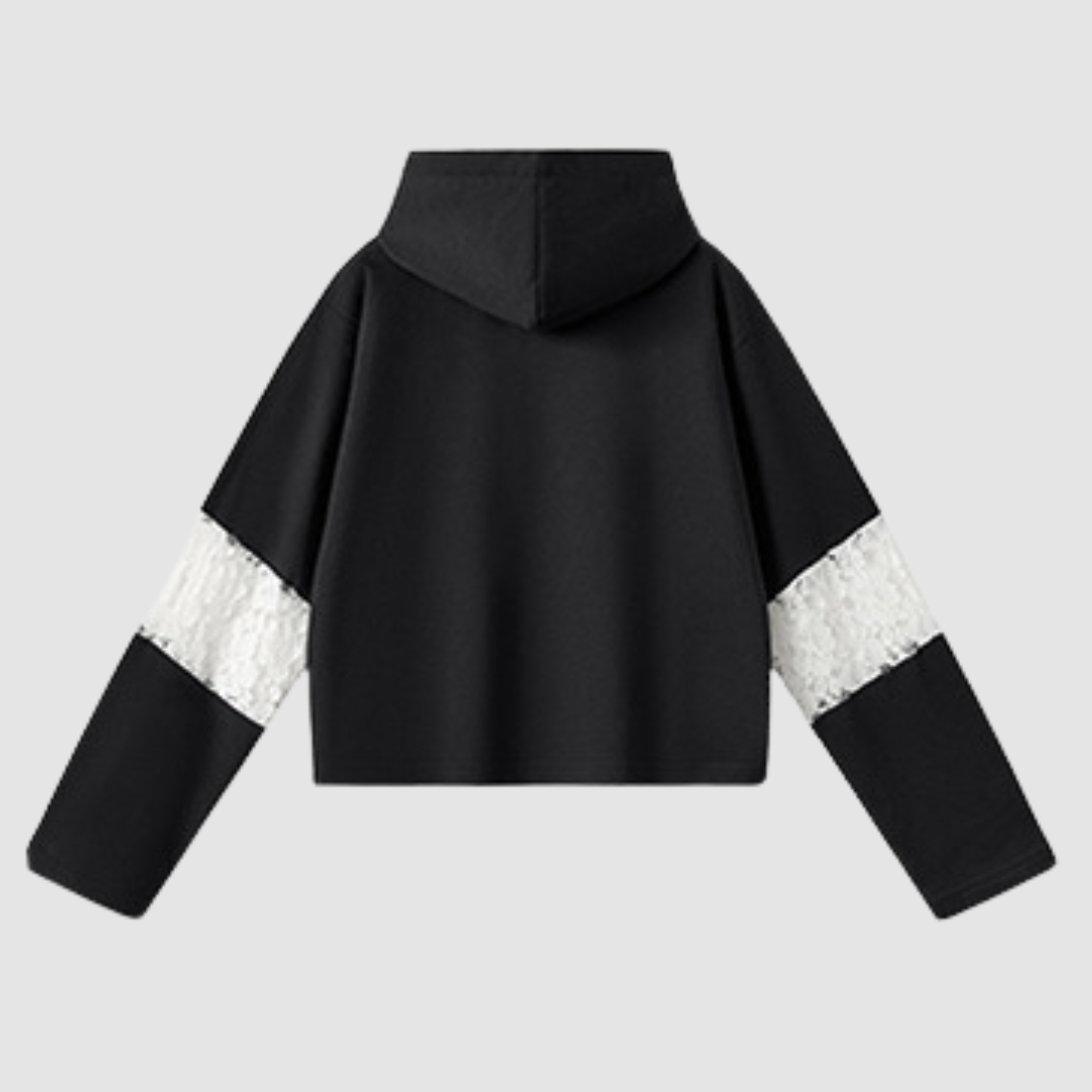 Wholesale Women’s Lace-Panel Hooded Sweatshirt – Fitted Cotton Blend