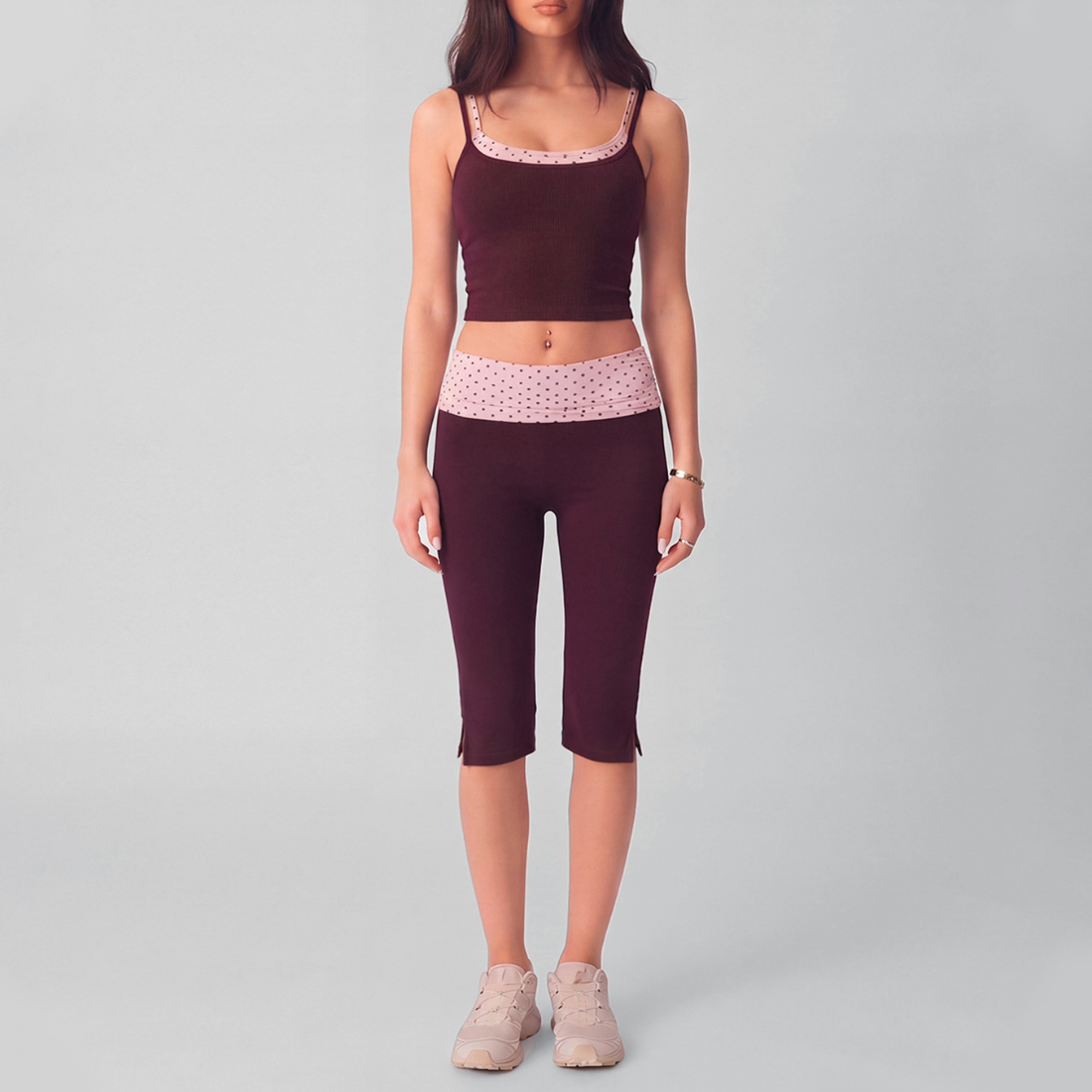 Wholesale Women's Padded Cami Vest + Capri Pants Yoga Set