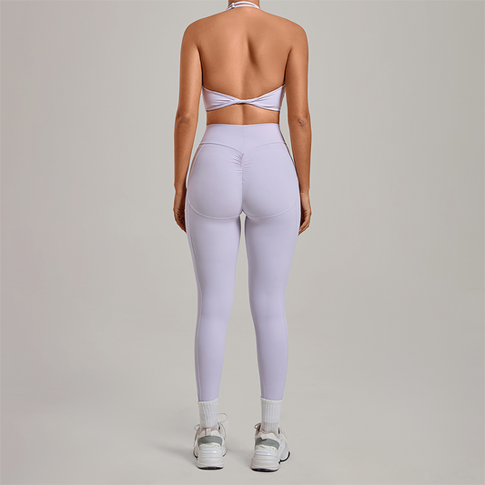 Wholesale Zipper Tank Top+Highlighted Legging 2-piece Set