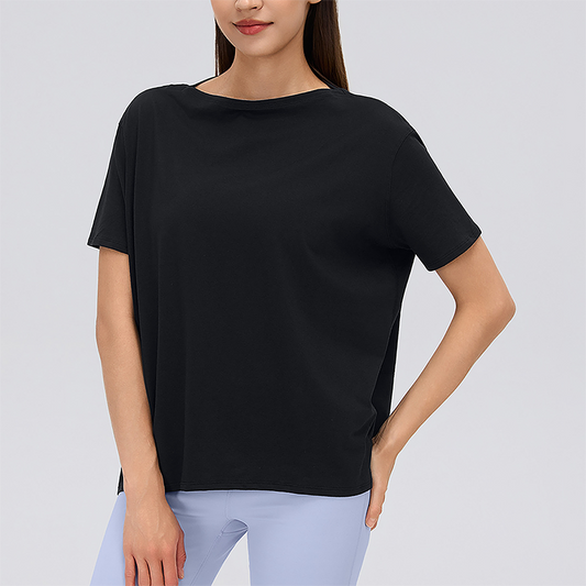 Wholesale Thin Loose Short-Sleeve T-Shirt Yoga Cover-Up