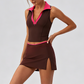 Wholesale Polo neck sleeveless top + short skirt Sports Set (Pre-sale)