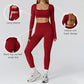 Seamless Long Sleeve Sports Top + hoch taillierte Leggings 2-teilige Leggings