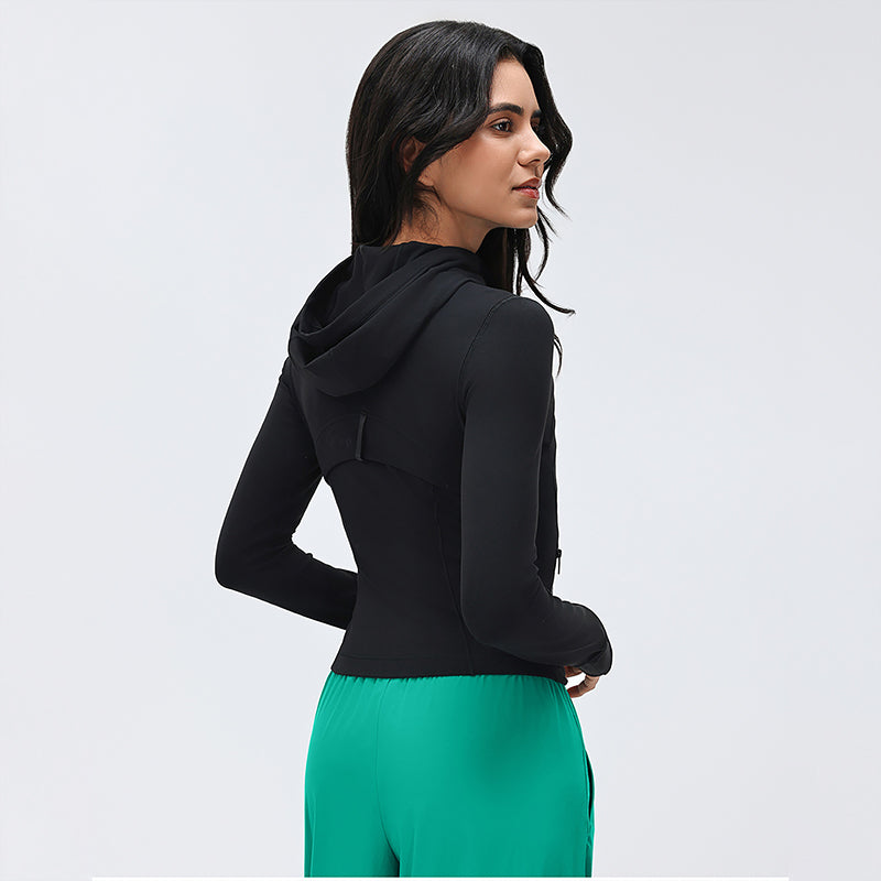 Wholesale Short Hooded Yoga Athletic Jacket