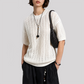 Wholesale Men's Old Money Style Knit T-Shirt – Striped Texture Short Sleeve