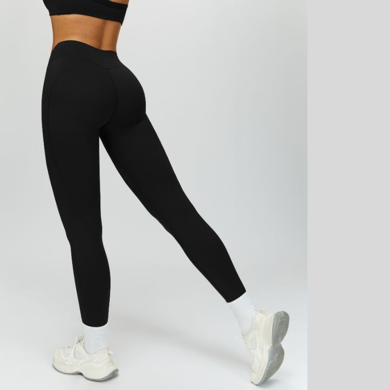 Pleated waistband sport leggings