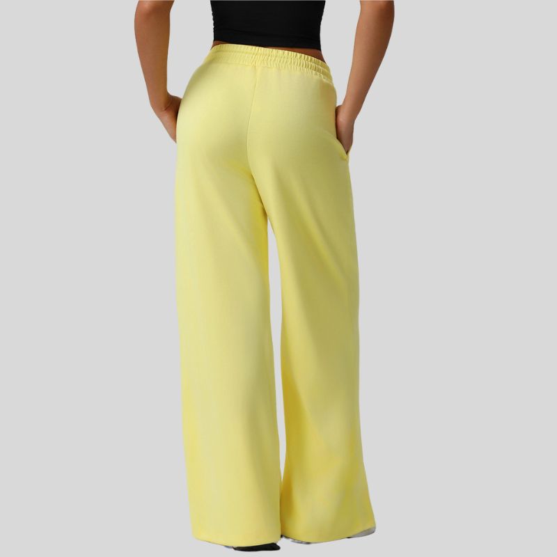 High-waisted drawstring wide-leg sweatpants