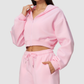 Wholesale Women's Zip Up Hoodie – Cropped Fleece-Lined Sport Jacket