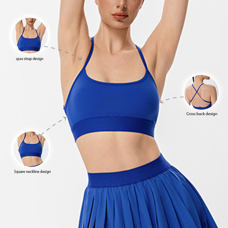 Reggiseno sportivo a traversa e cinghie sottili