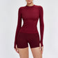 Wholesale solid color long-sleeved top + shorts