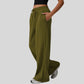High-waisted drawstring wide-leg sweatpants