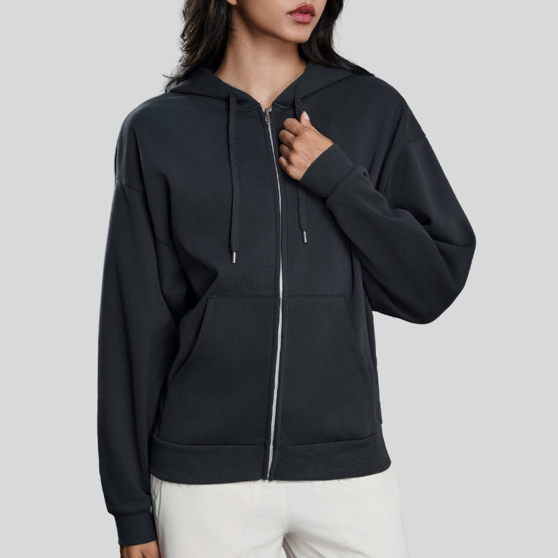 Brushed Fleece Zip Hoodie