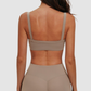 Wholesale Brushed Double-Strap Sports Bra – Open-Back Seam-Detail Yoga Bra with Chest Pad