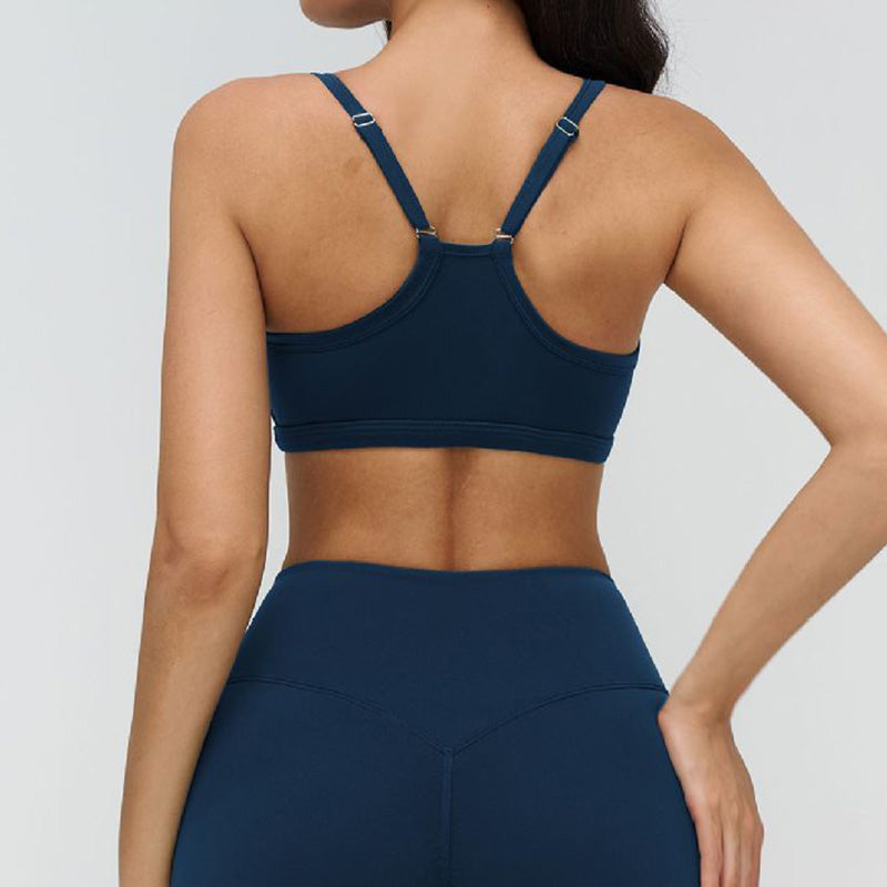Women's Thin Strap Open Back Sports Bra