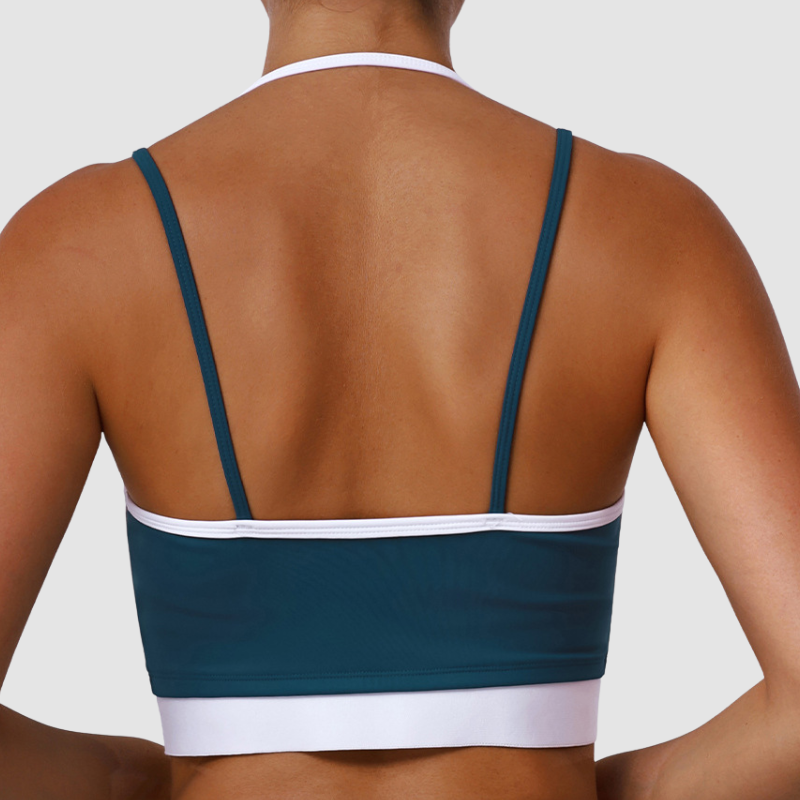 Wholesale Double-Strap Halter Neck Bra + Solid Color High-Waisted Leggings