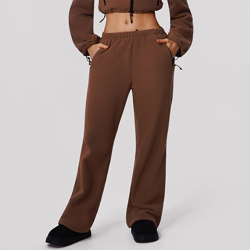 Wholesale fleece wide-leg sweatpants