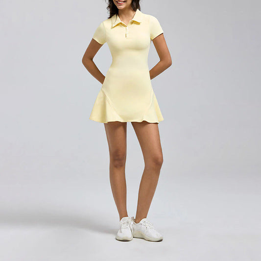 Polo neck tennis fitness A-Line dress