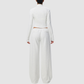 Wholesale Women's Activewear Cotton Stand-Collar Zip-Up Jacket & Wide-Leg Pants Warm Set