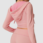 Wholesale Women's Zip Up Hoodie – Cropped Striped Jacket