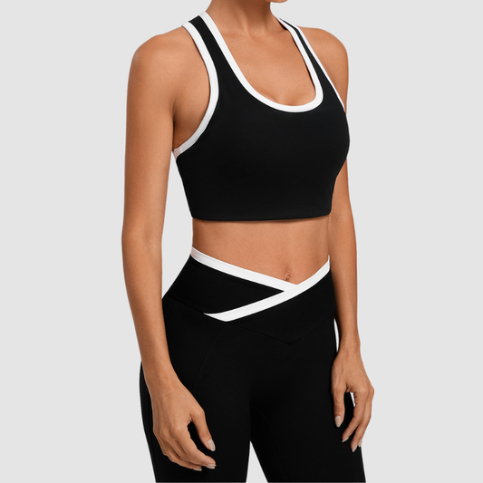 Wholesale U-neck white border sports vest | Wonderxfans bulk activewear