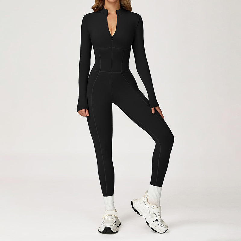 Snug-Fit Long Sleeve Jumpsuit