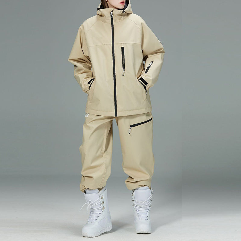 Windproof and warm unisex ski suit set