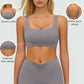 Wide-strap supportive sports bra