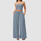 Wholesale Women's Stripe Tank Top & High-Waist Tummy Control Wide-Leg Pants