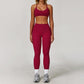 Bra yoga spazzolato + leggings a vita alta set a 2 pezzi