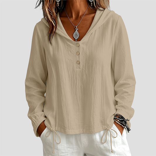 Wholesale Women's Fashion Casual Button Hooded Long Sleeve Shirt – European style fashion casual shirt