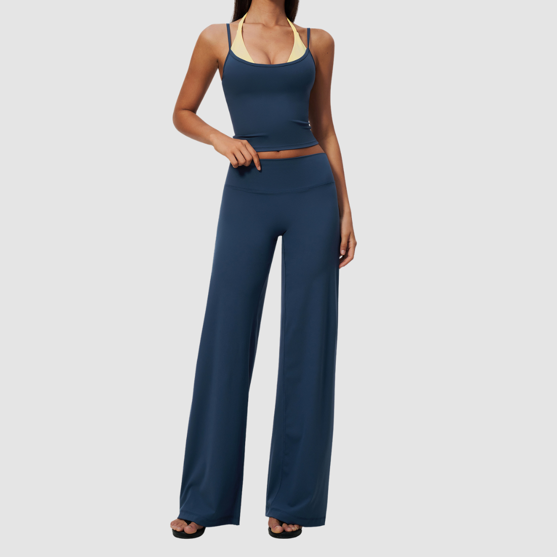 Wholesale Women’s Halter Tank & Wide-Leg Yoga Pants Set